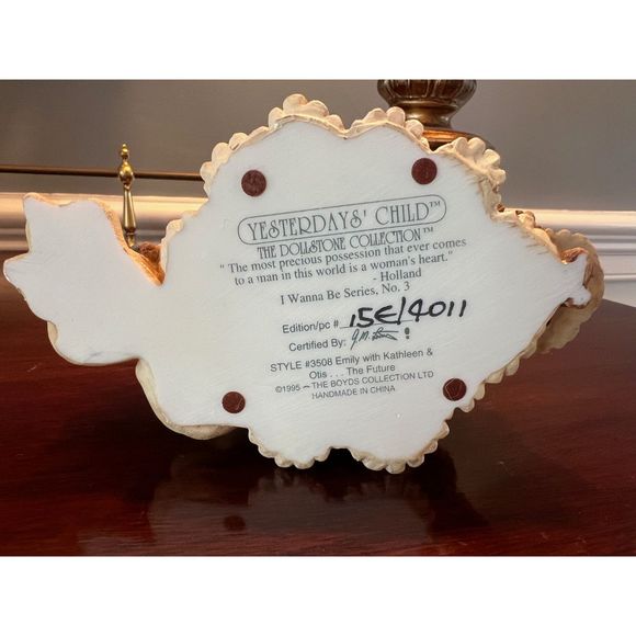 Boyds Bears The Dollstone Collection Emily with Katherine and Otis Figurine 1995 - Picture 8 of 9